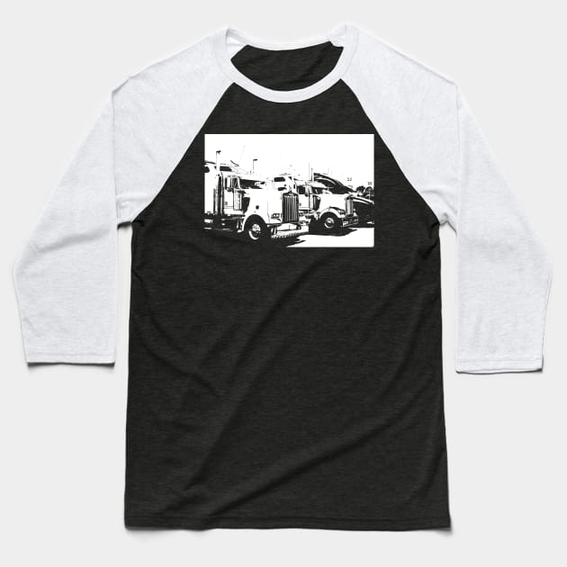 truck Baseball T-Shirt by rickylabellevie